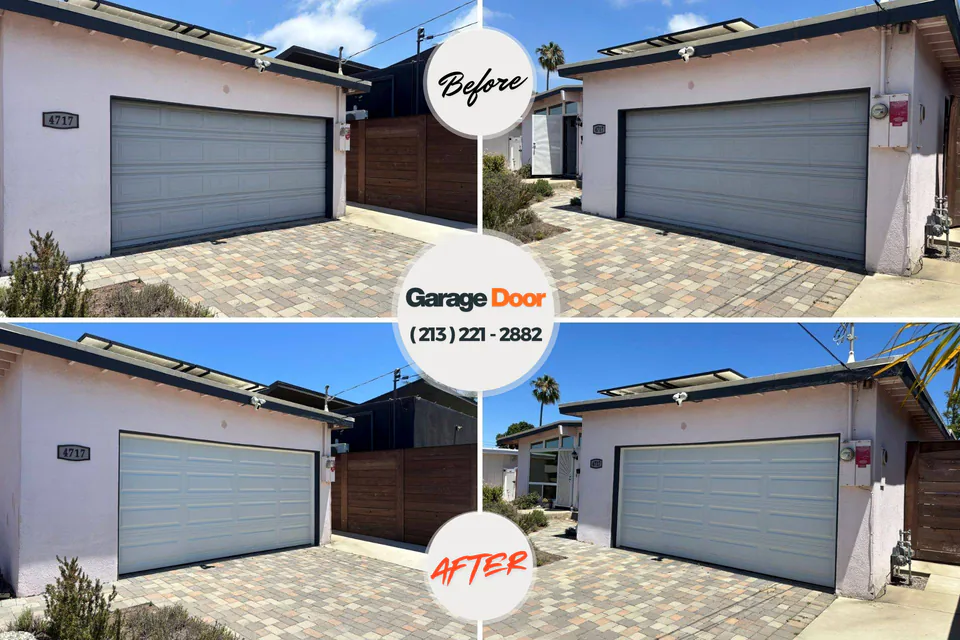Before and after: garage door repair Cockrell Hill, TX